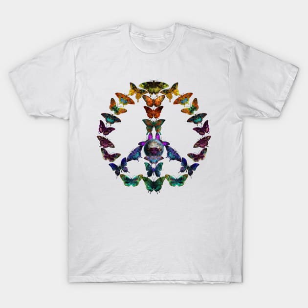 Butterfly Peace Symbol, Save the Animals T-Shirt by Dream and Design